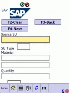 SAP ITS Mobile screen Intermec Browser