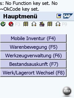 2) SAP ITS mobile screen on VGA display with viewport width=240 and zoom=2